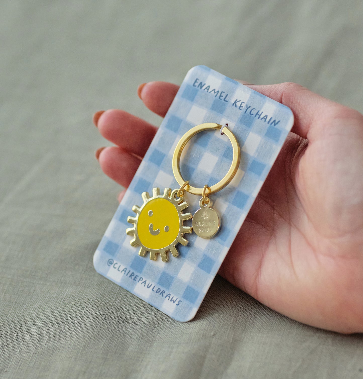 Smiley Sun Keyring Charm