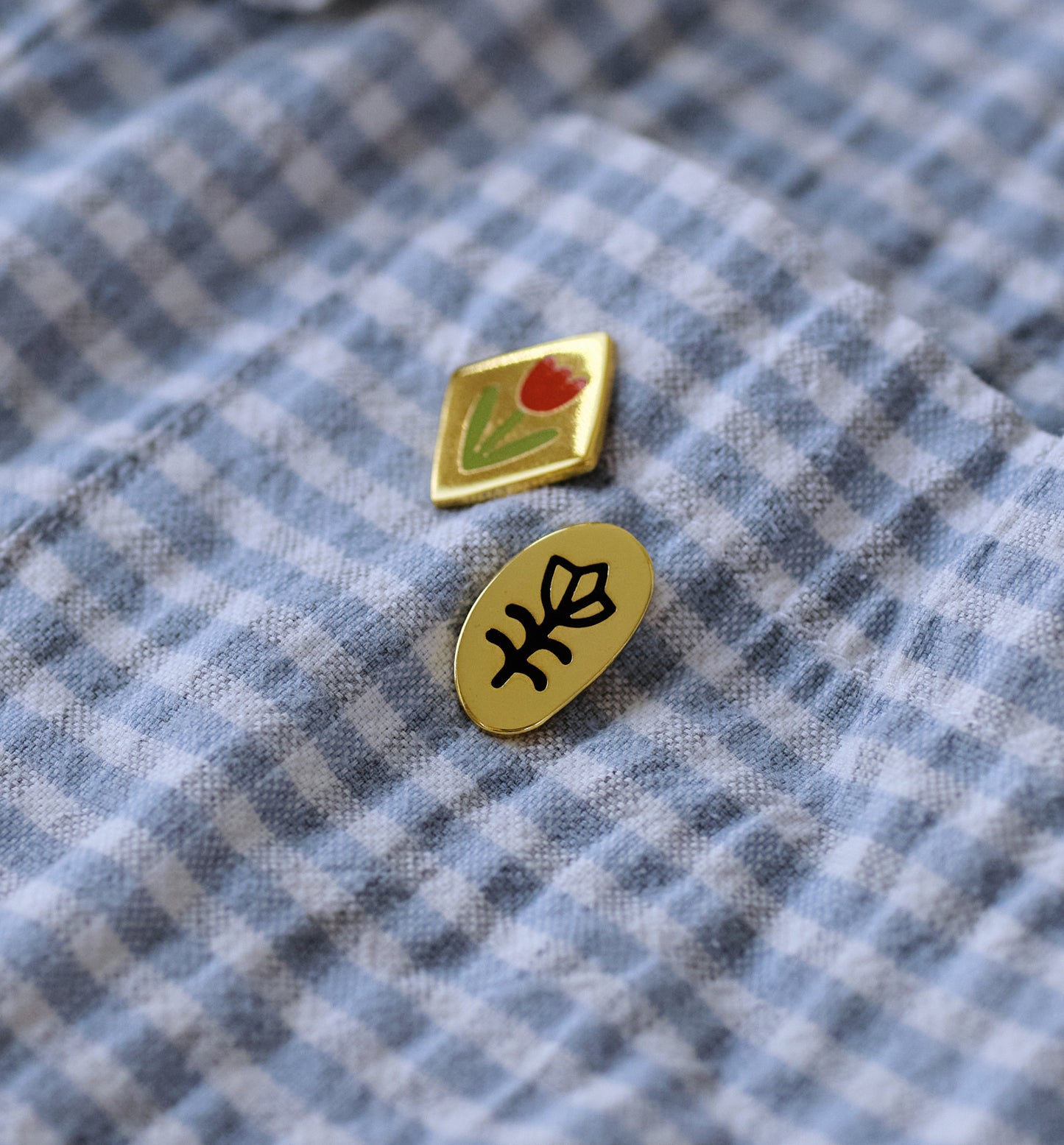 Folk Art Flower Enamel Pin Badge