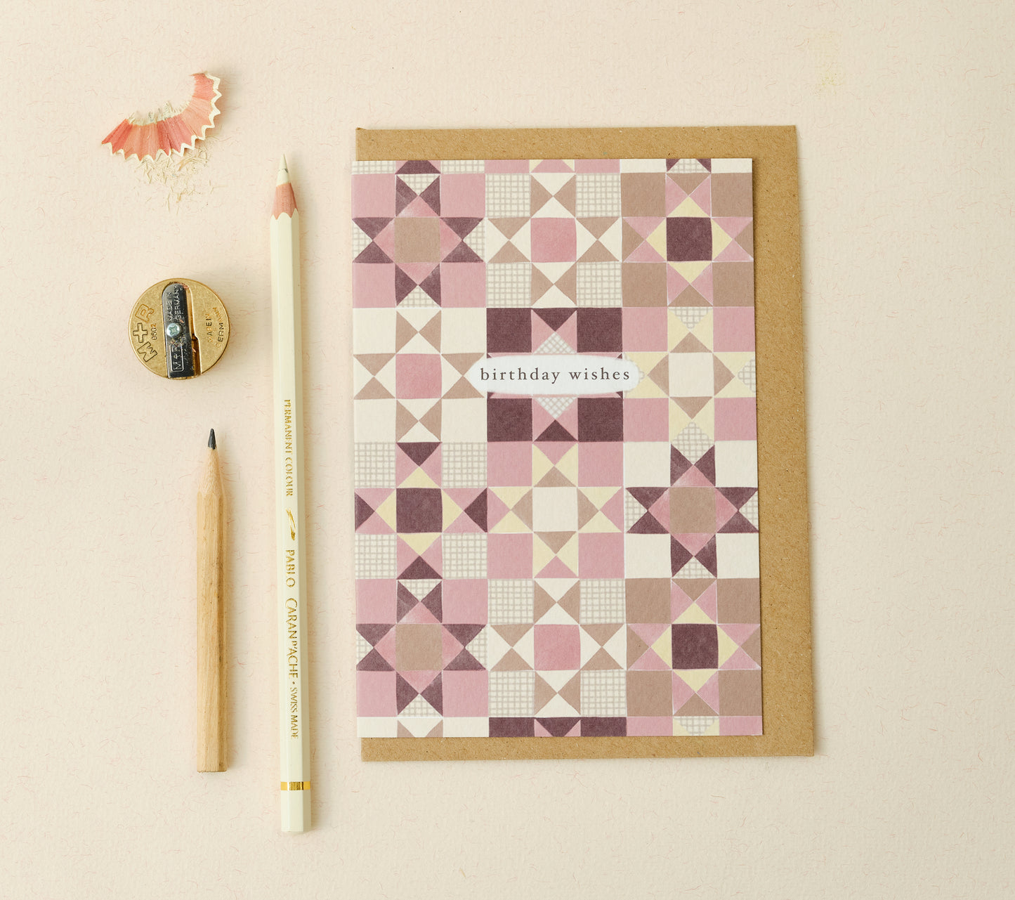 Pink Quilt Birthday Wishes Card