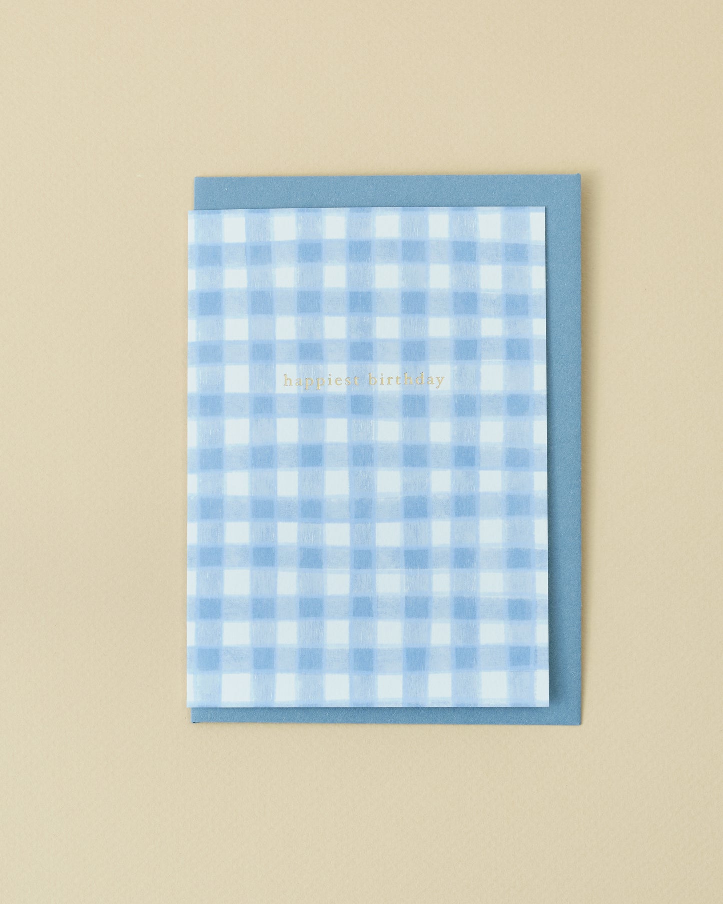 Happiest Birthday Gold Foiled Gingham Greetings Card