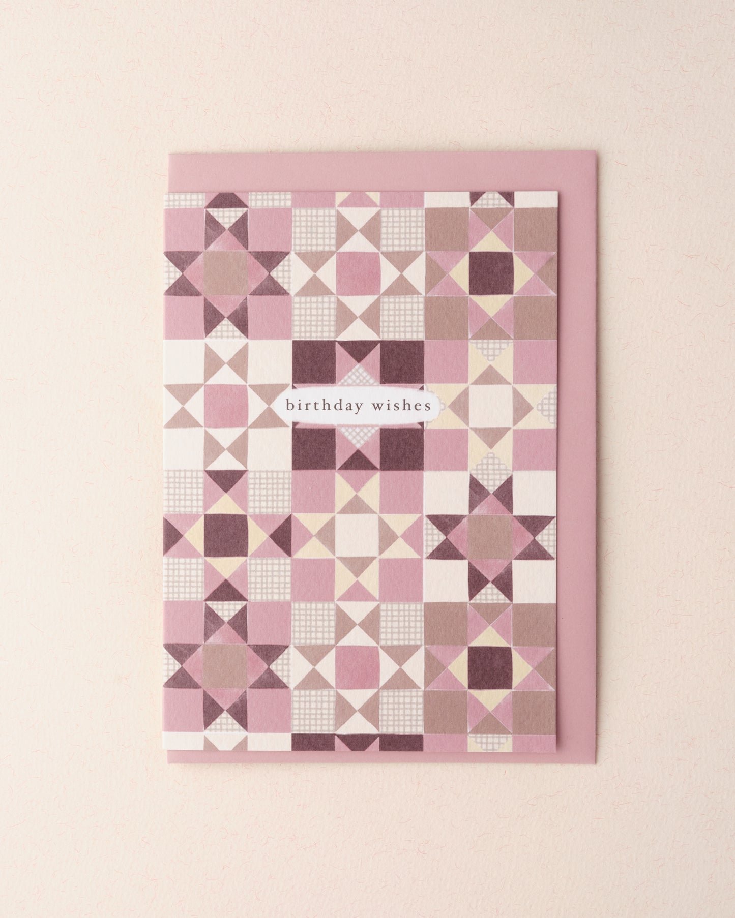 Pink Quilt Birthday Wishes Card