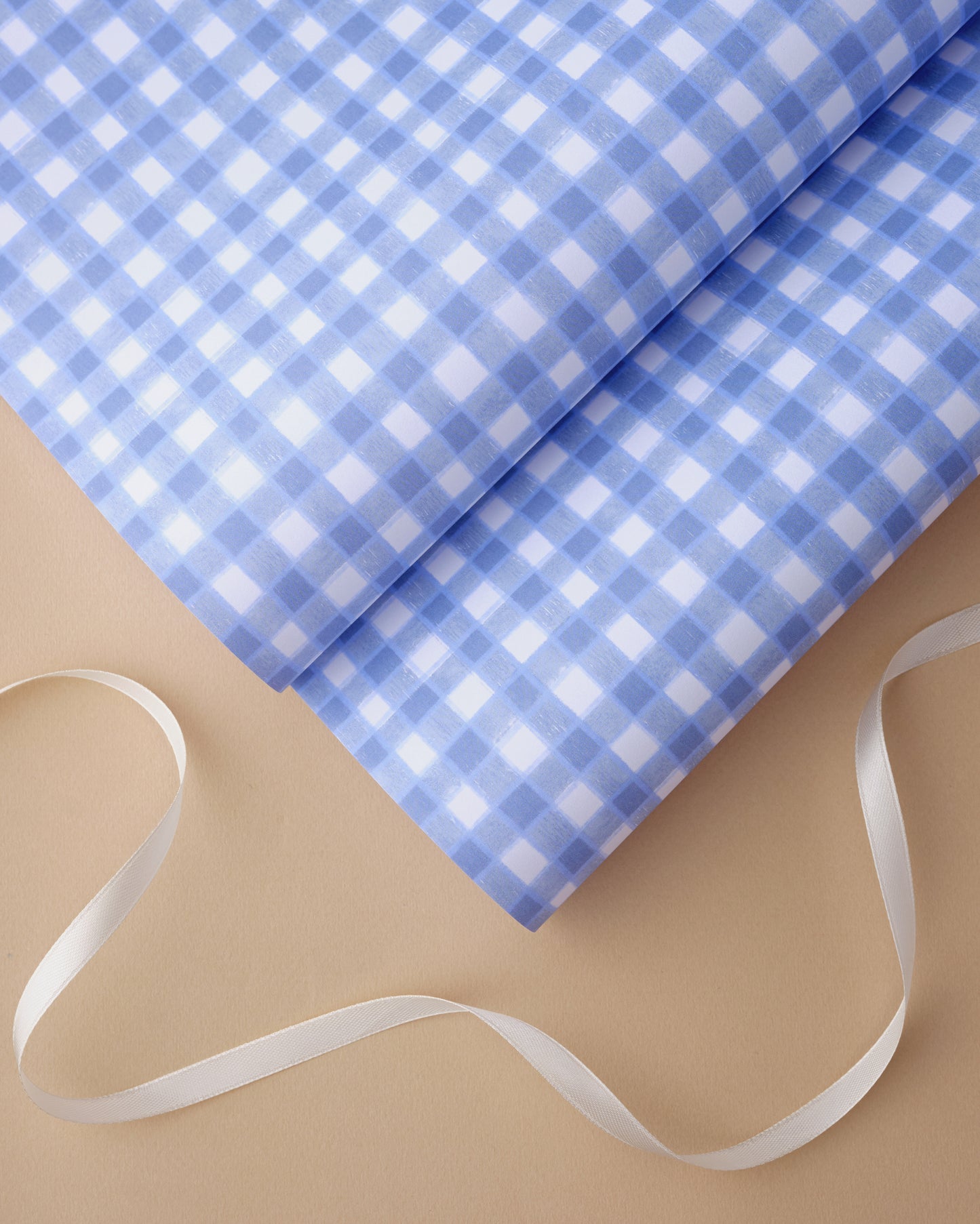 Blue Gingham Wrapping Paper