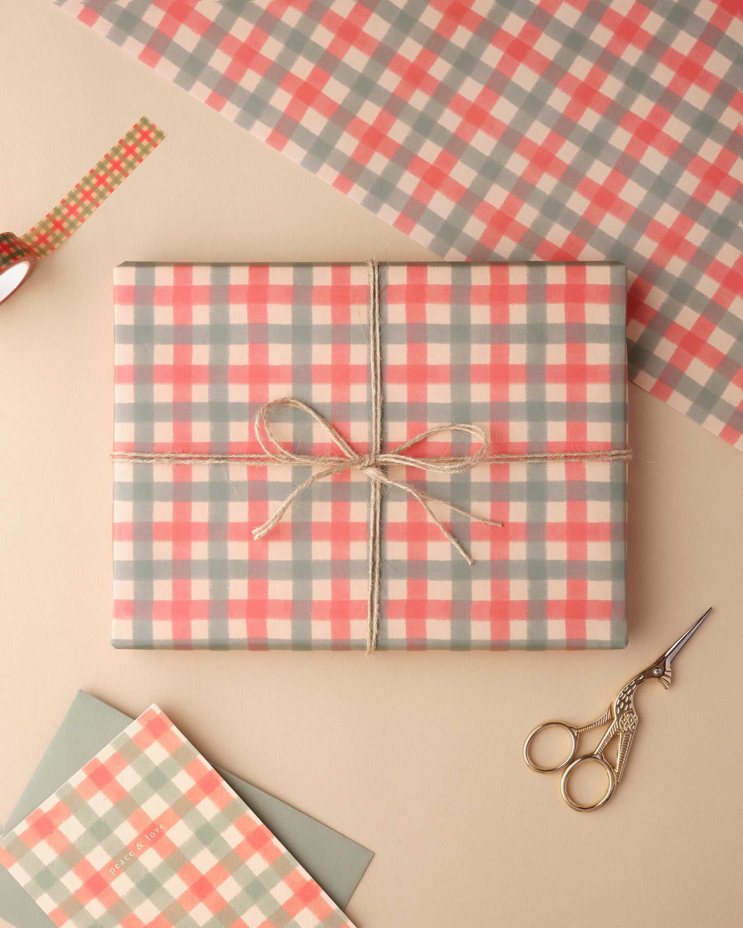 Christmas Gingham Wrapping Paper