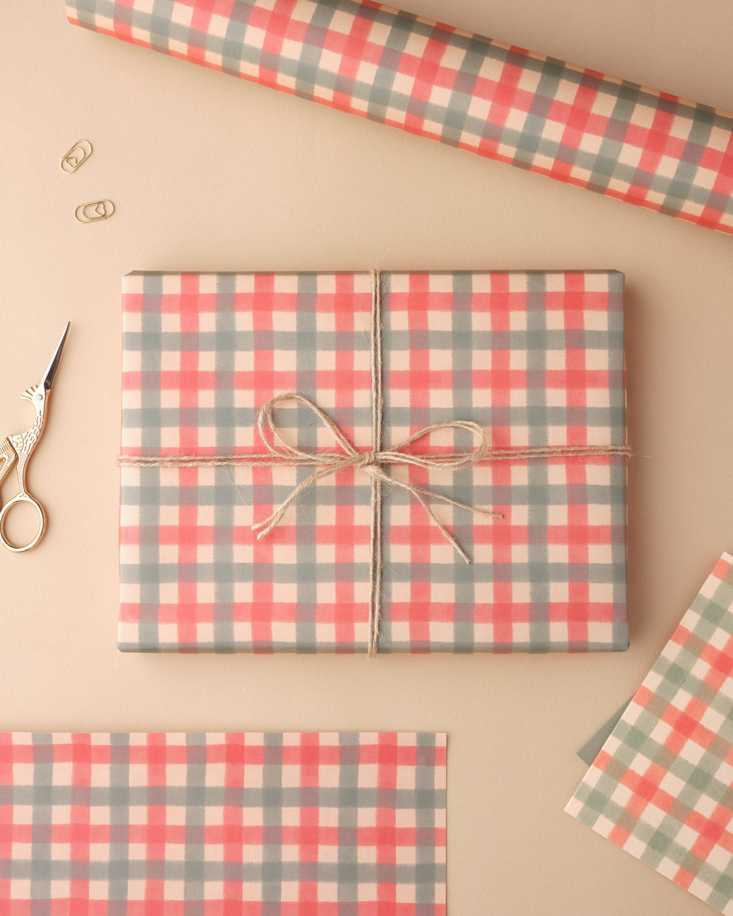 Christmas Gingham Wrapping Paper