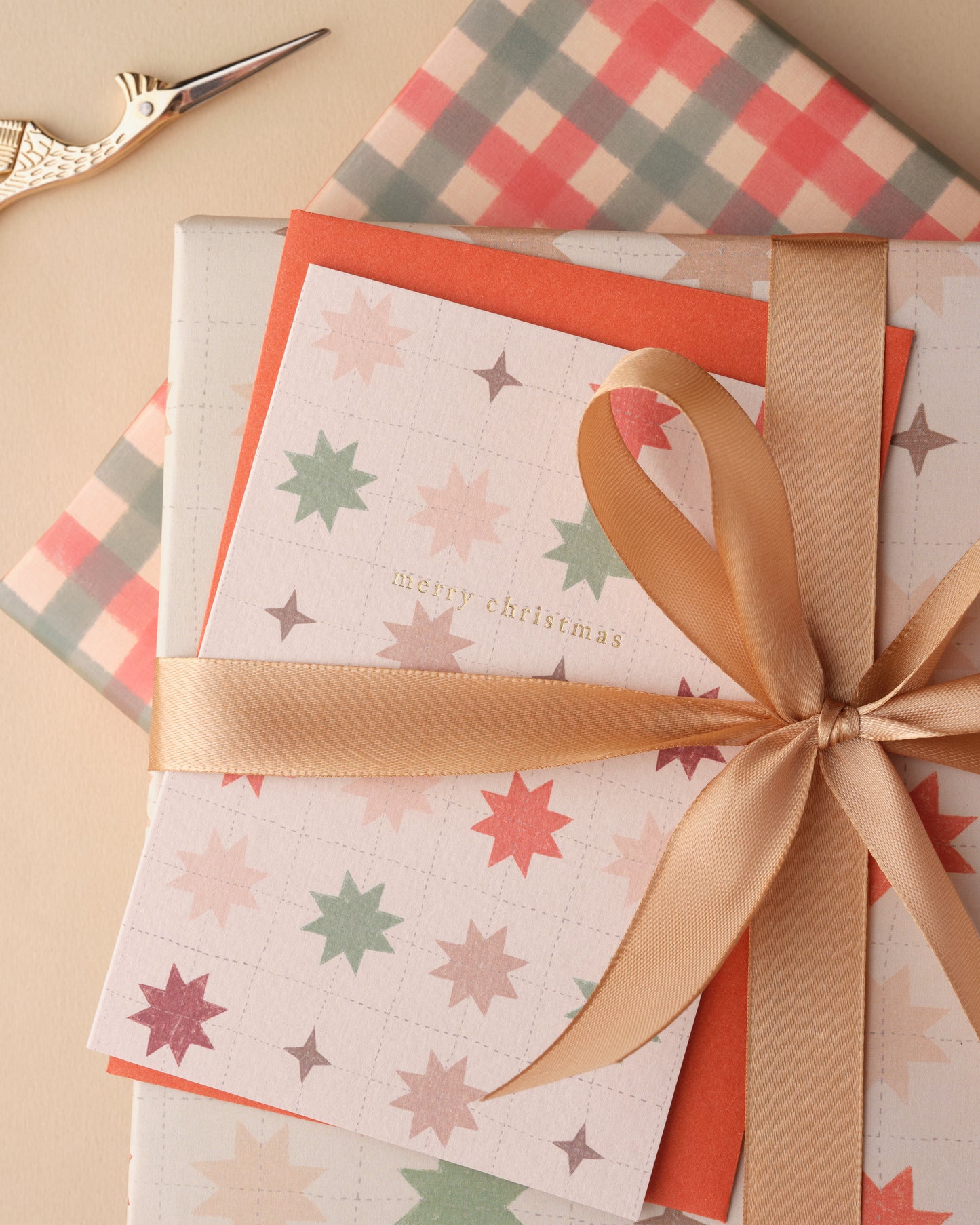 Merry Christmas Quilting Stars Greetings Card