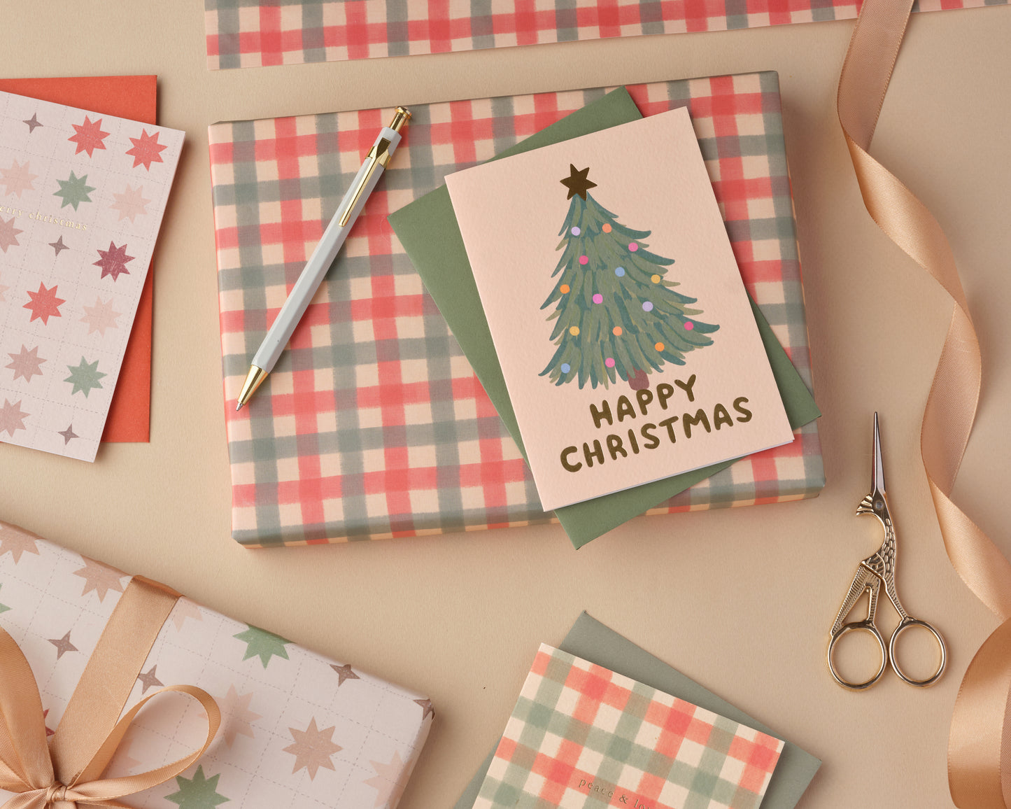 Christmas Gingham Wrapping Paper