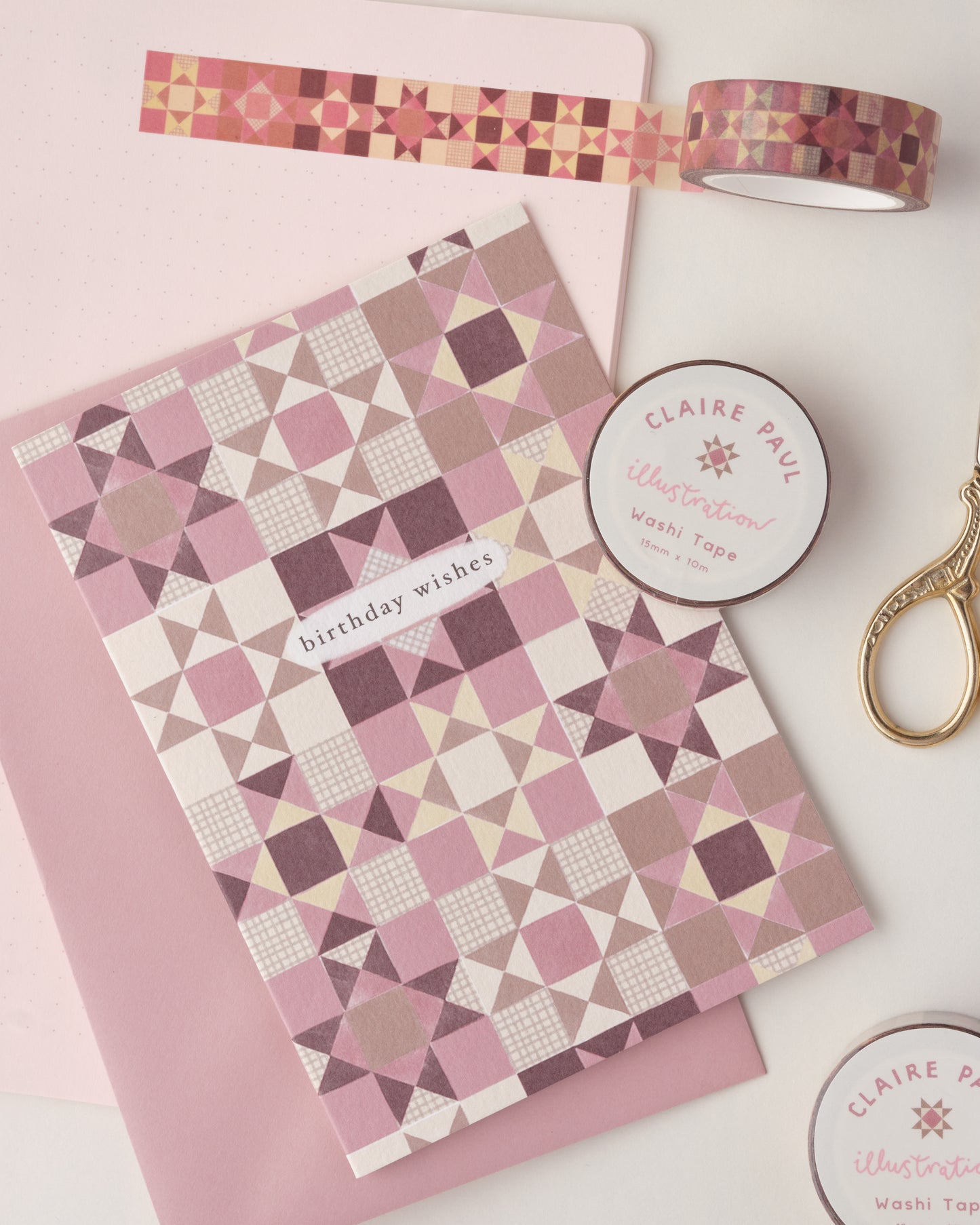 Pink Quilt Birthday Wishes Card