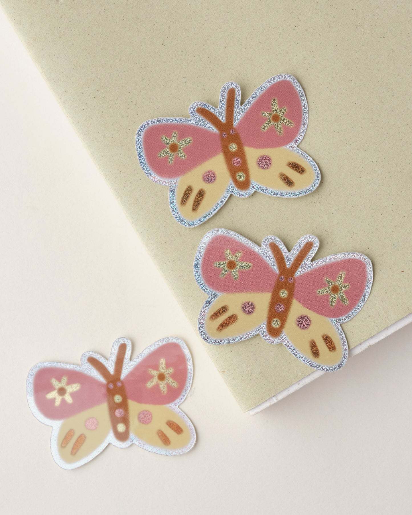 Pink Butterfly Holographic Sticker