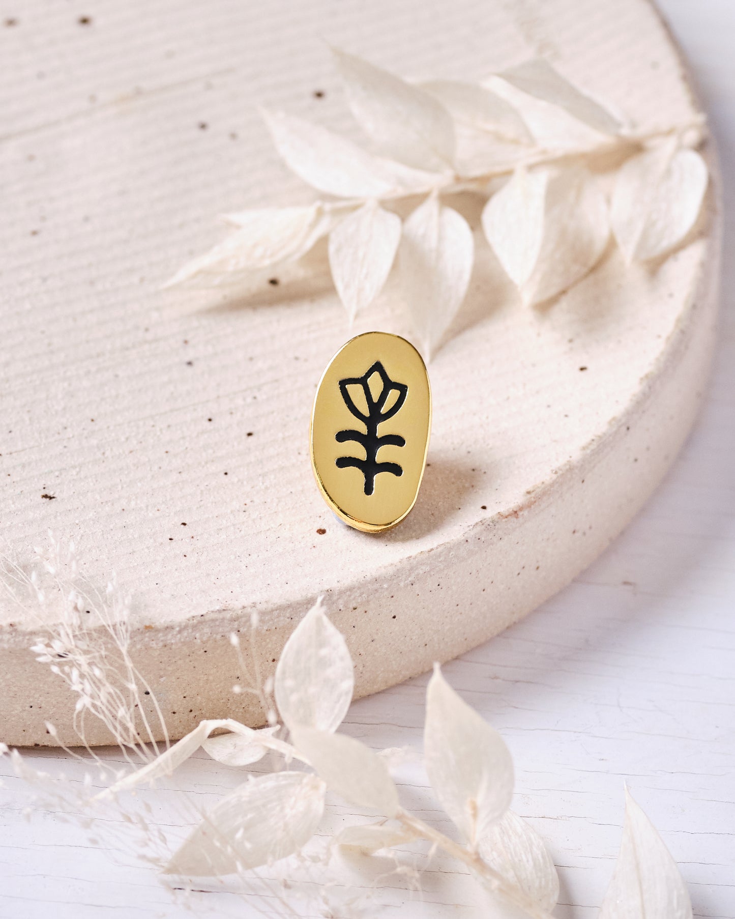 Folk Art Flower Enamel Pin Badge