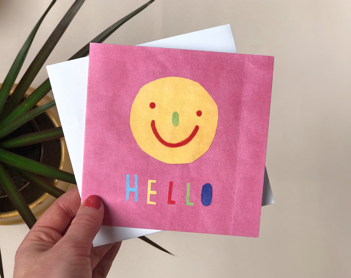 SALE Happy Face Hello Greeting Card