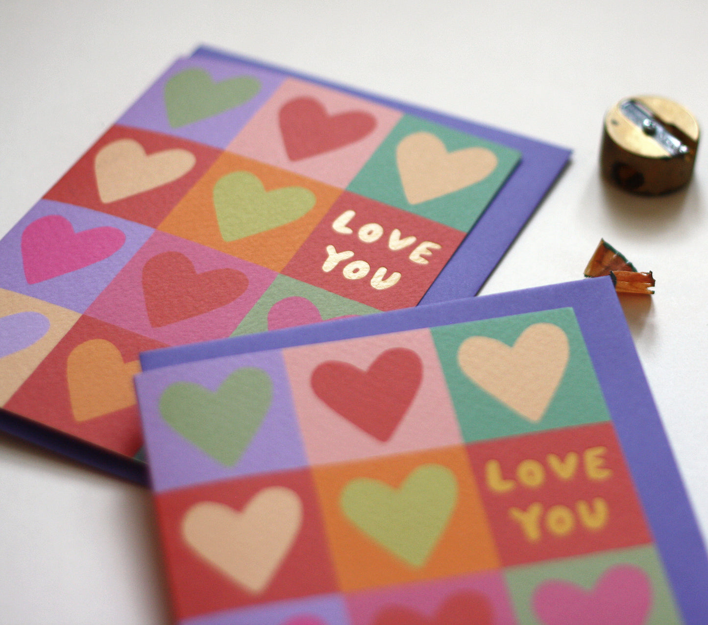 Love You Hearts Greetings Card