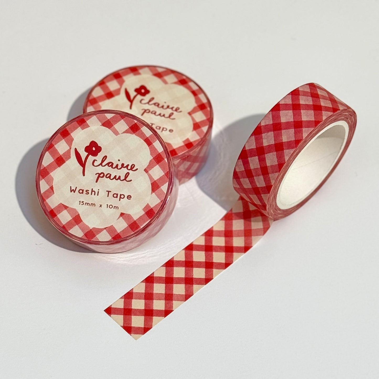 Red Gingham Washi Tape