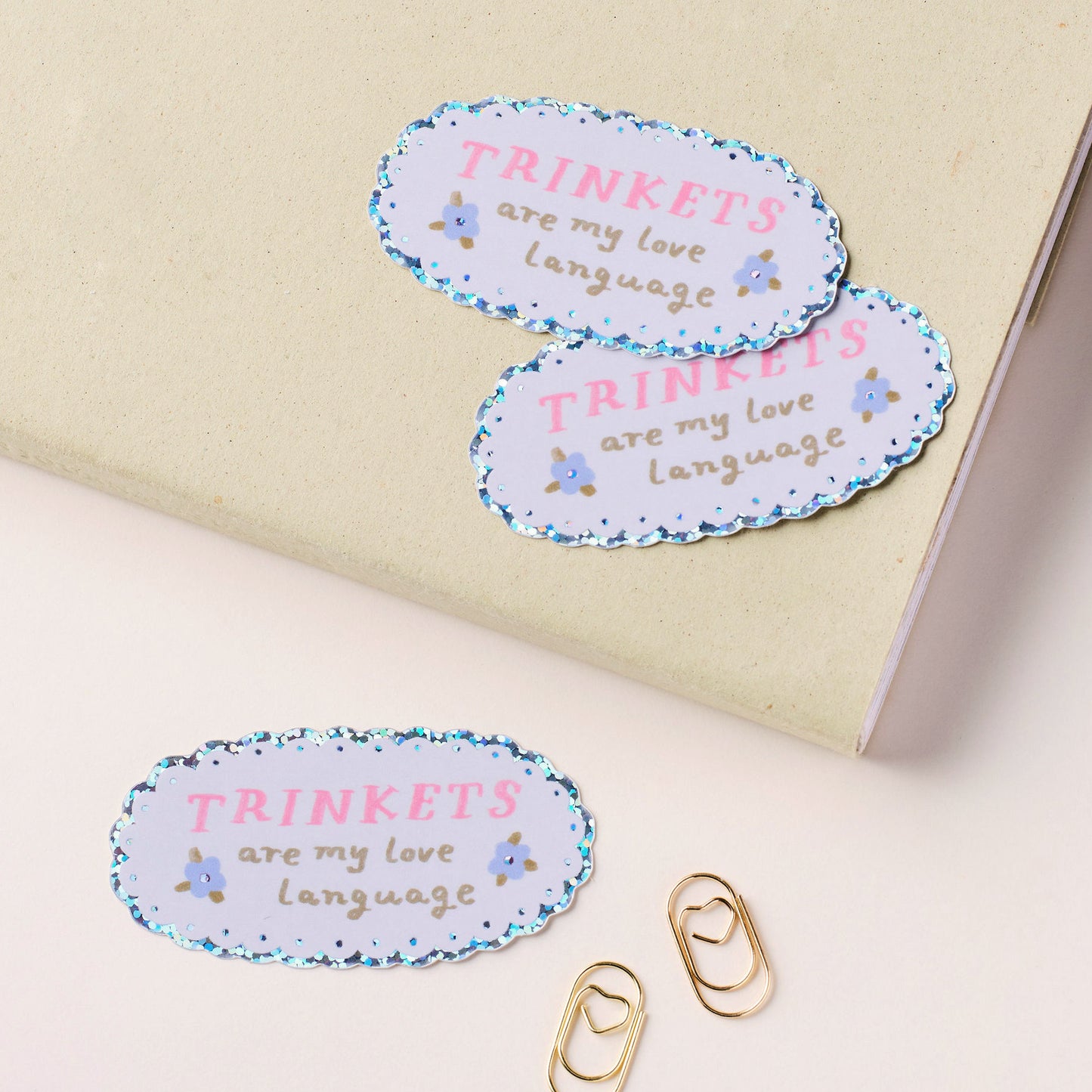 Trinkets Are My Love Language Holographic Sticker