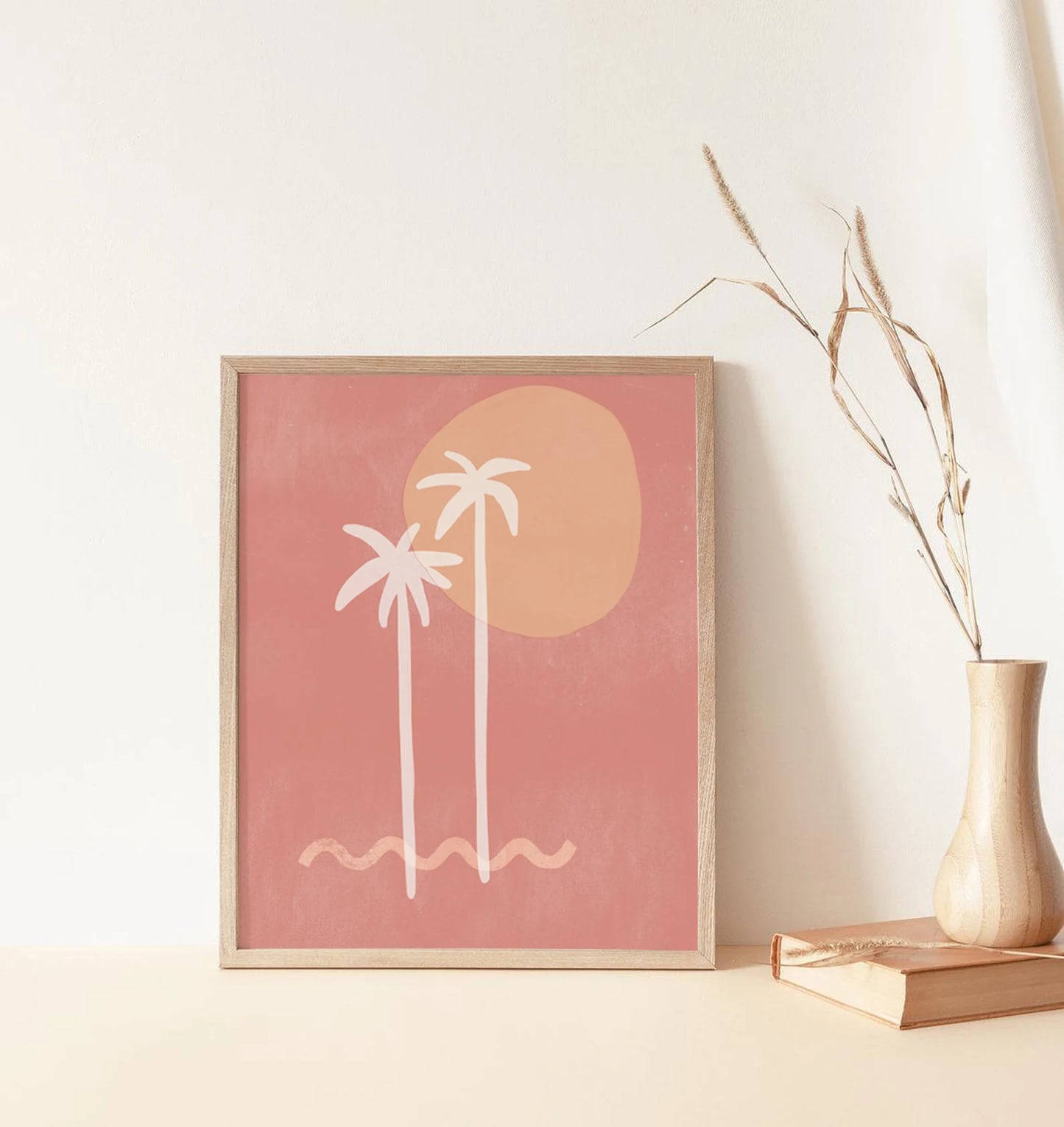 SALE A3 Pink Palm Tree Wall Art Print