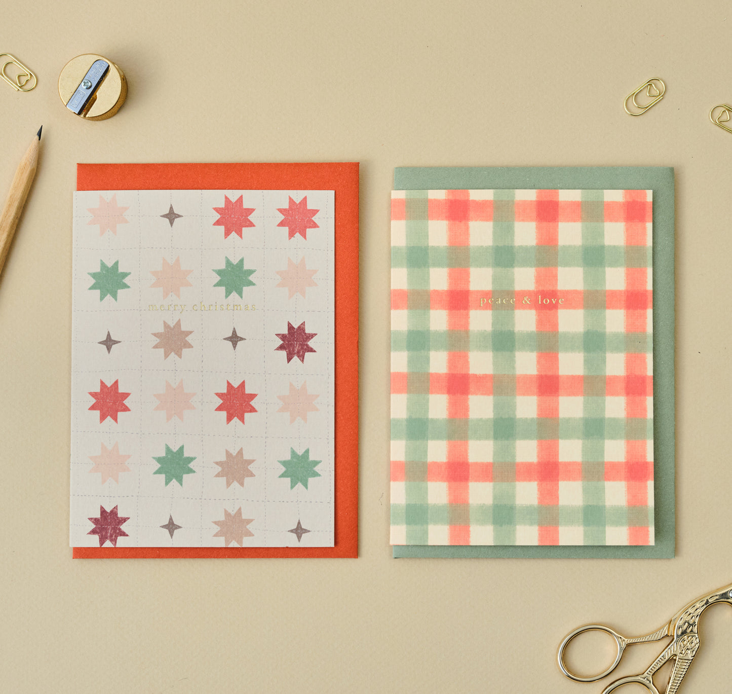 Merry Christmas Quilting Stars Greetings Card