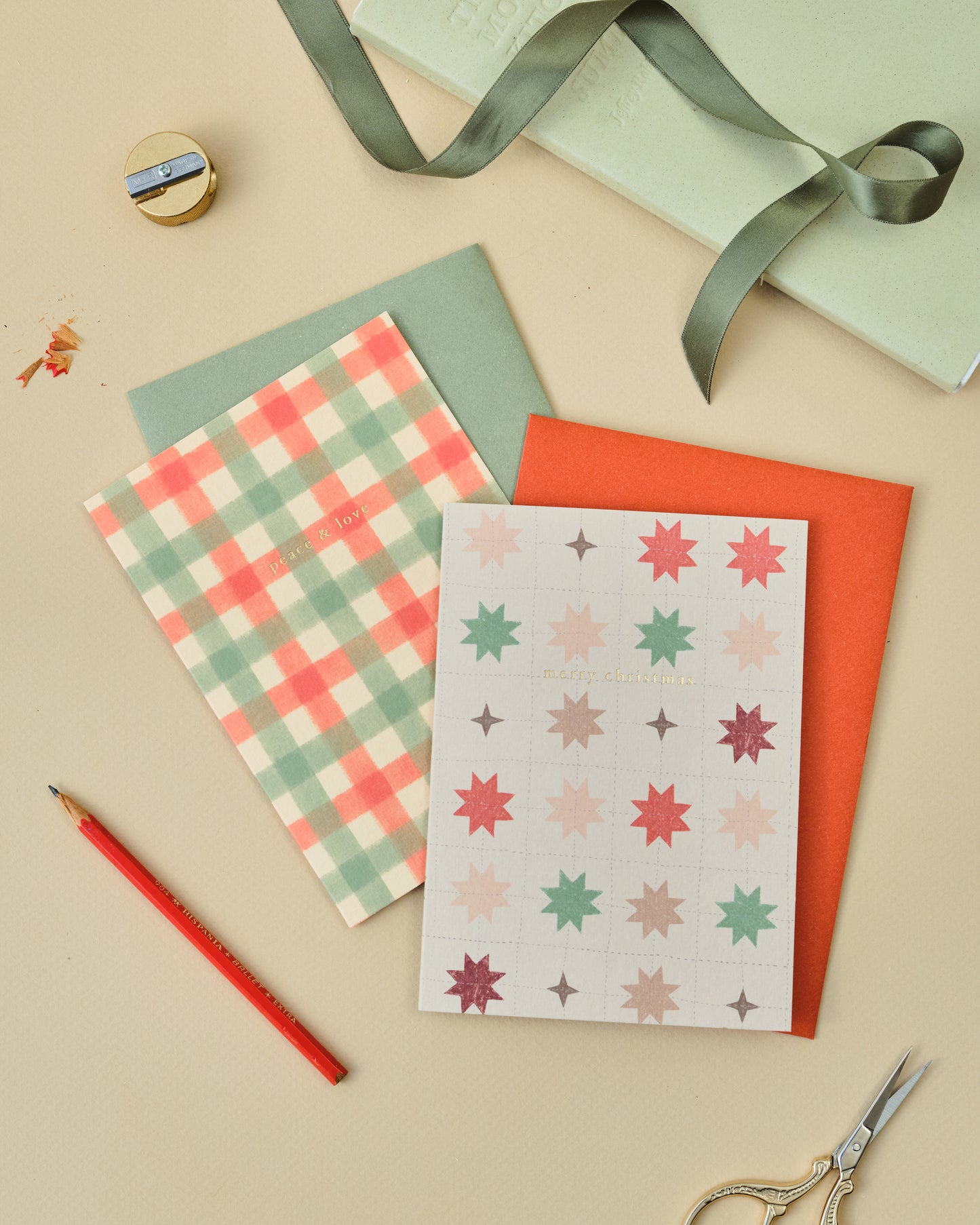 Merry Christmas Quilting Stars Greetings Card