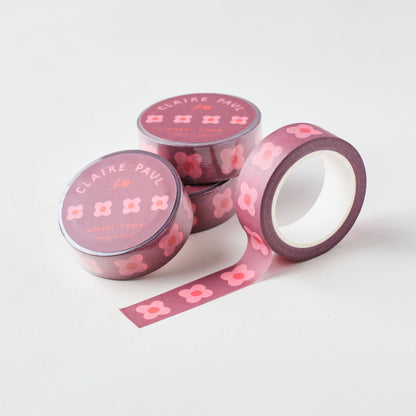 Pink Block Flower Washi Tape
