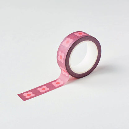 Pink Block Flower Washi Tape