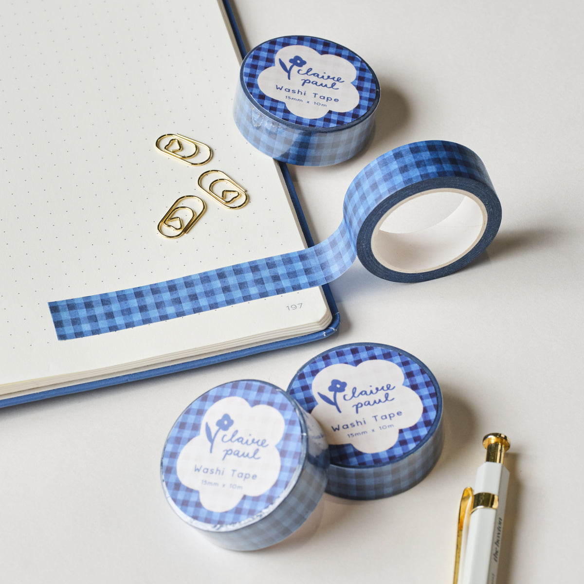 Blue Check Washi Tape