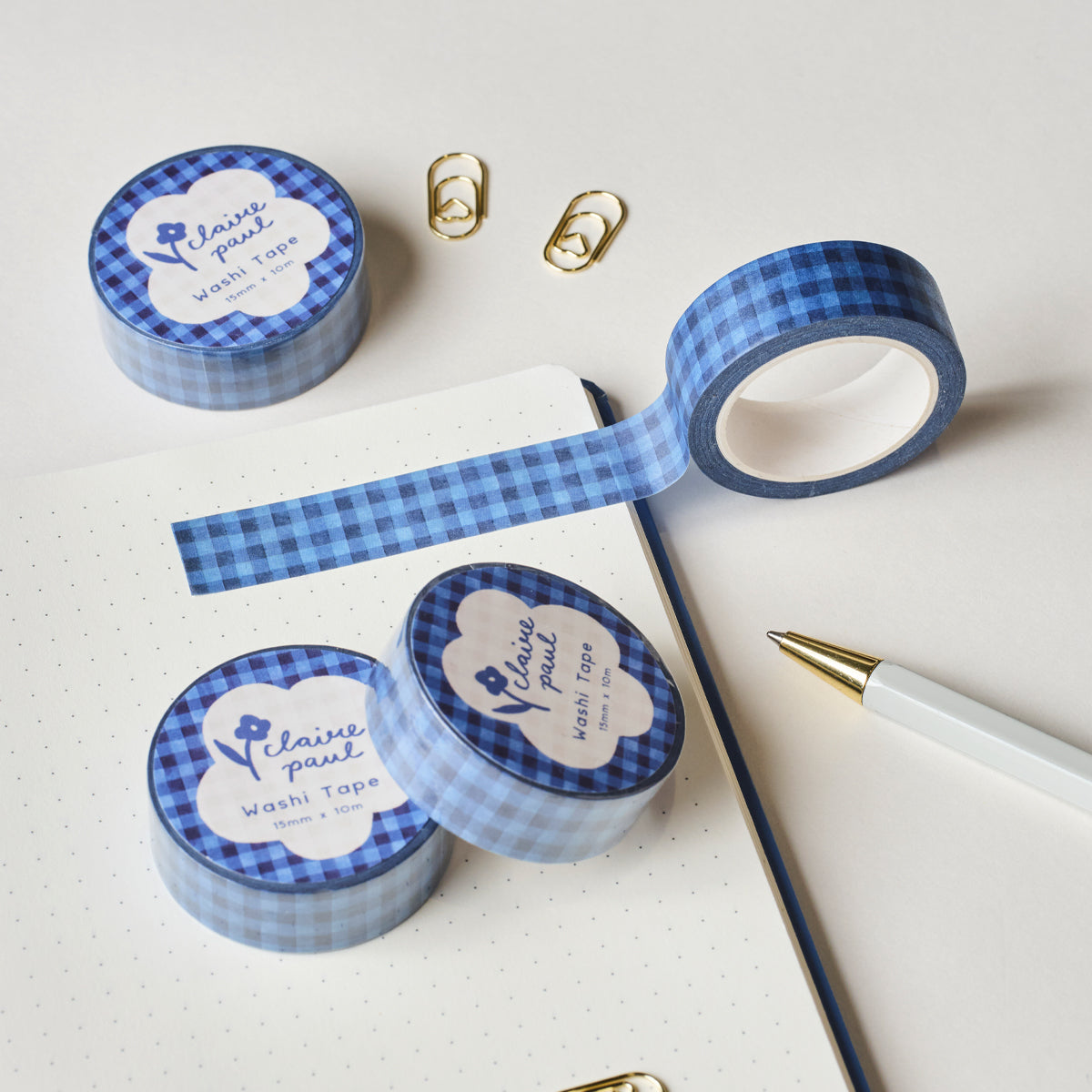 Blue Check Washi Tape