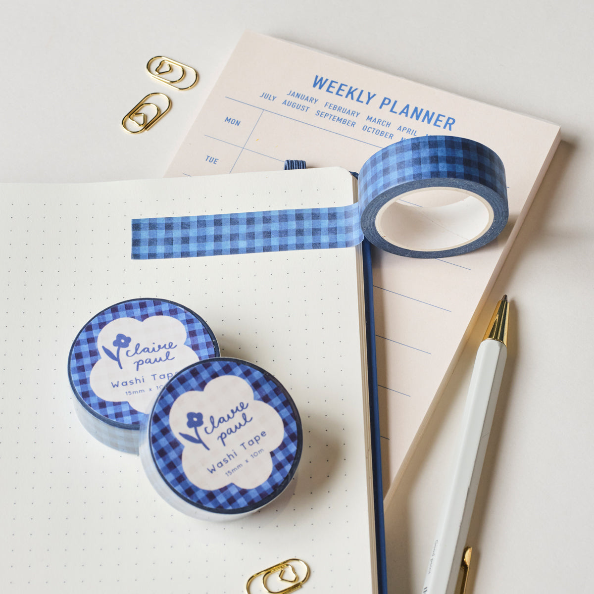 Blue Check Washi Tape