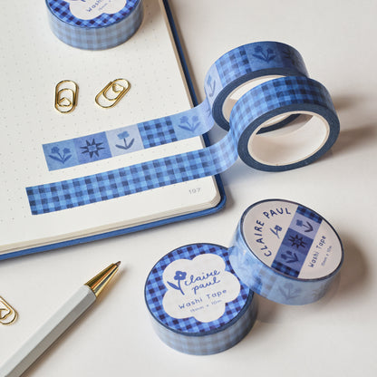 Blue Check Washi Tape