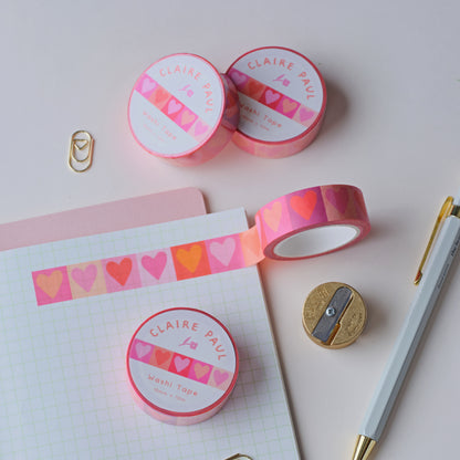 Pink Love Hearts Washi Tape