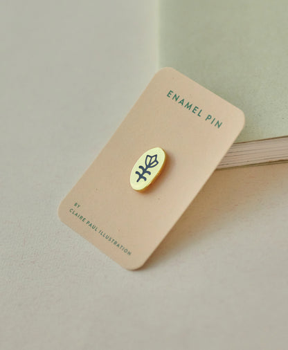 SECONDS Folk Art Flower Enamel Pin Badge