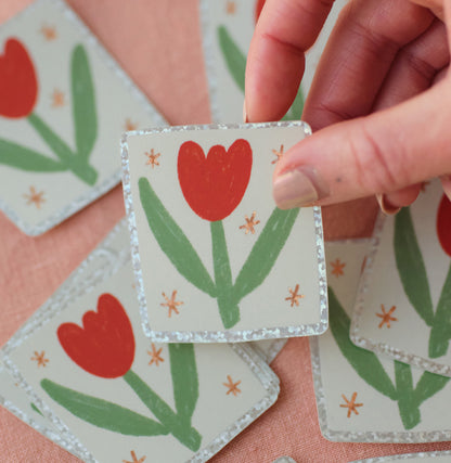 Tulip Holographic Sticker
