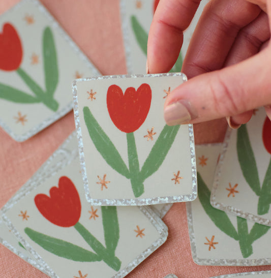Tulip Holographic Sticker