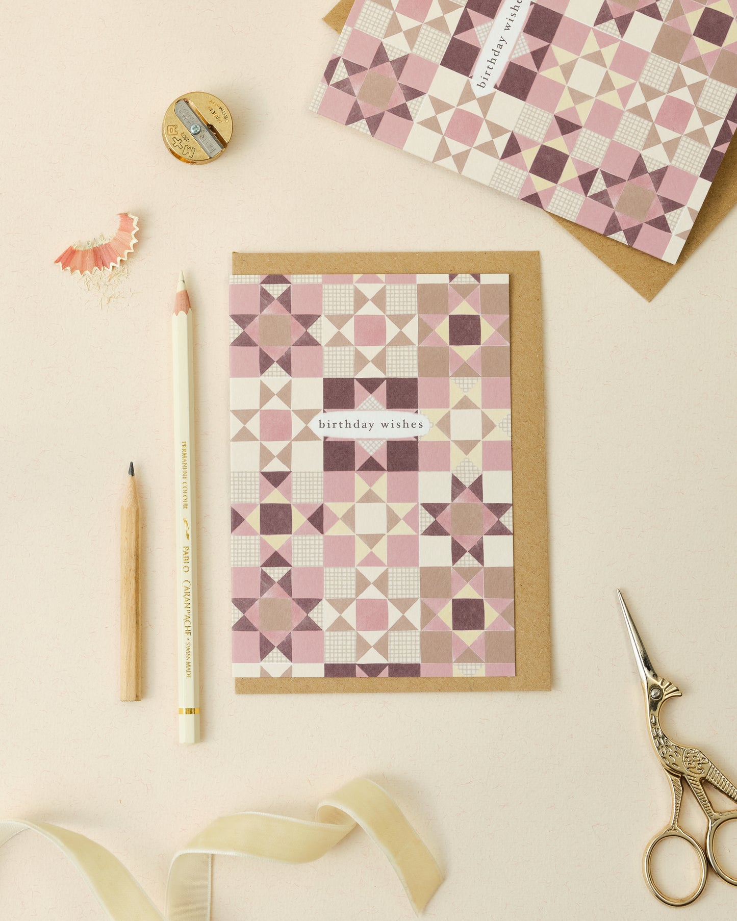 Pink Quilt Birthday Wishes Card