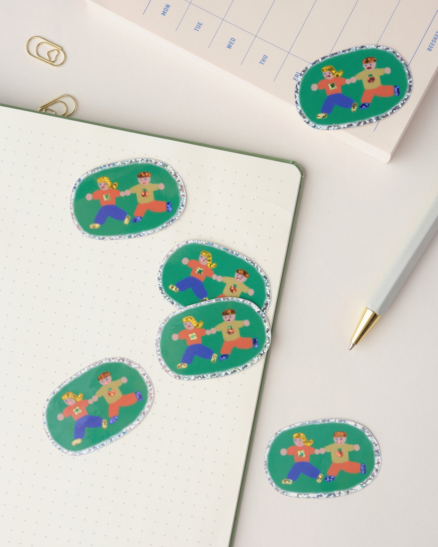 Girl and Boy Holographic Sticker