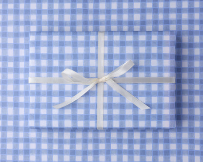 Blue Gingham Wrapping Paper