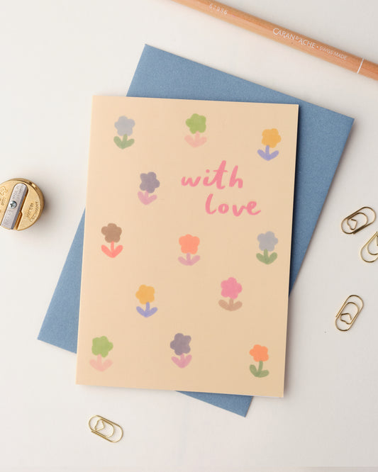 With Love Floral Greetings Card