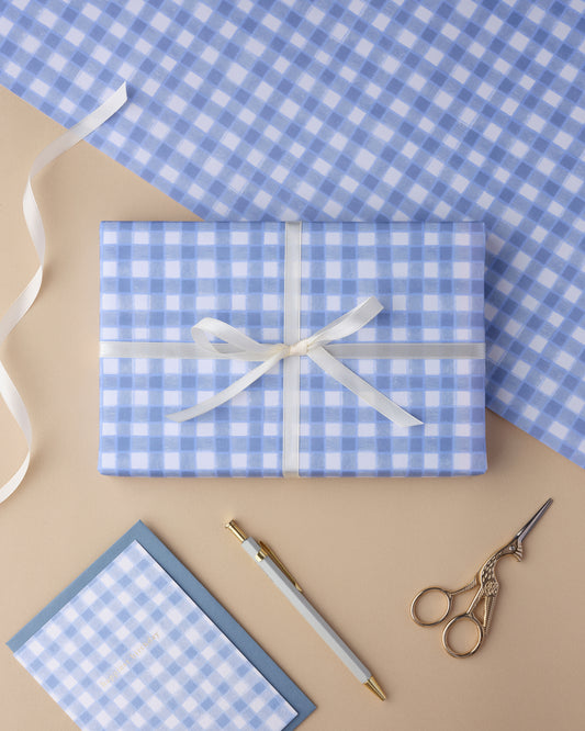 Blue Gingham Wrapping Paper