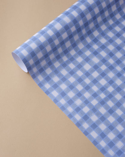 Blue Gingham Wrapping Paper