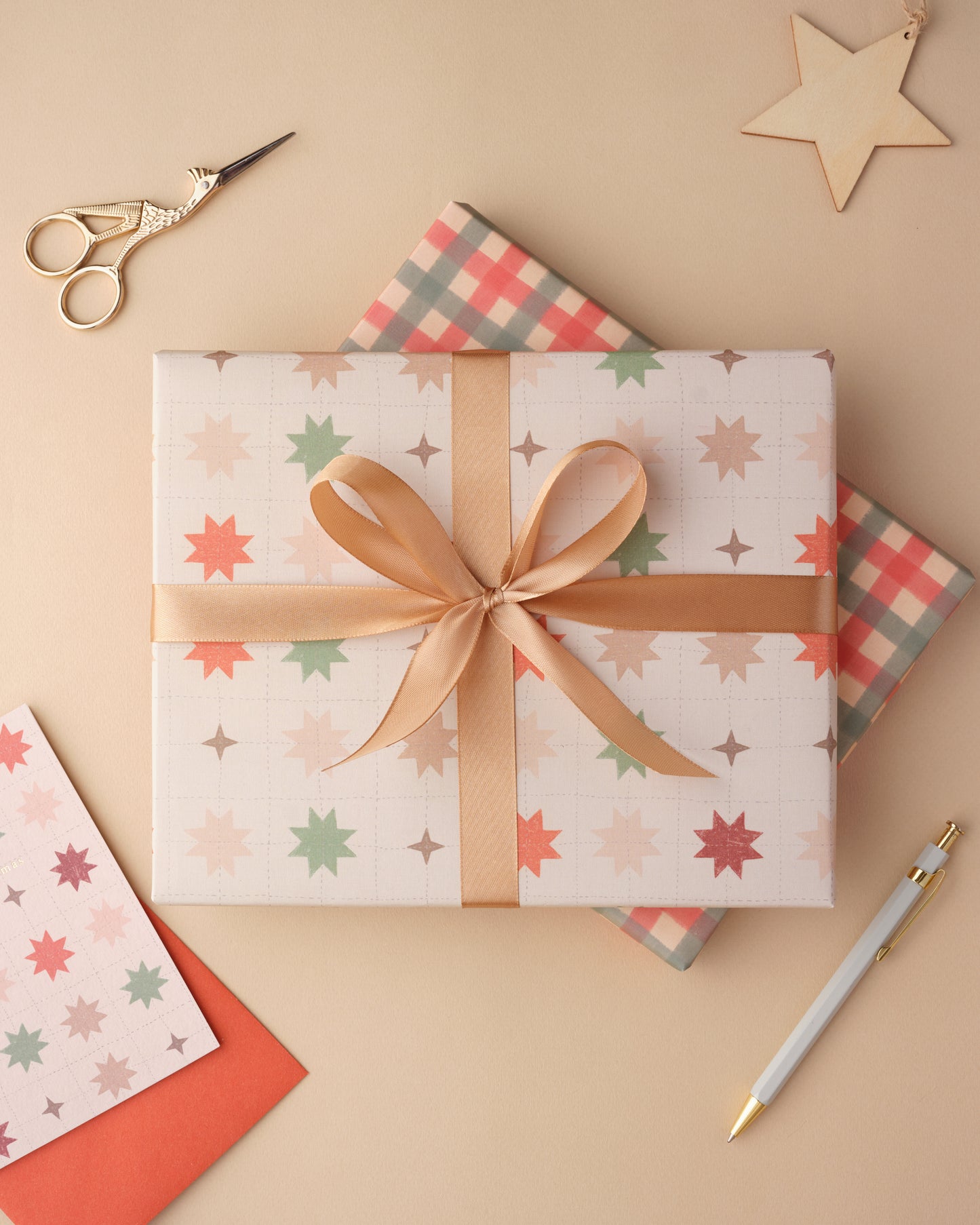 Patchwork Stars Wrapping Paper