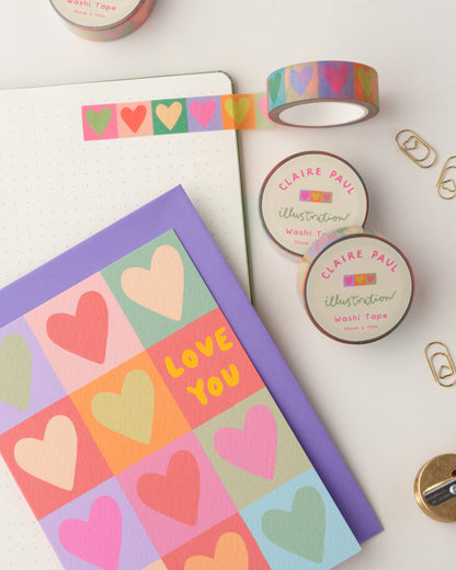 Love You Hearts Greetings Card