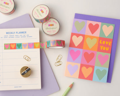 Love You Hearts Greetings Card