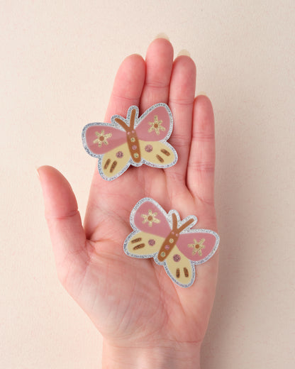 Pink Butterfly Holographic Sticker