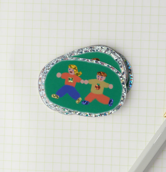 Girl and Boy Holographic Sticker