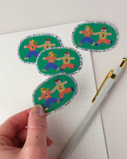 Girl and Boy Holographic Sticker