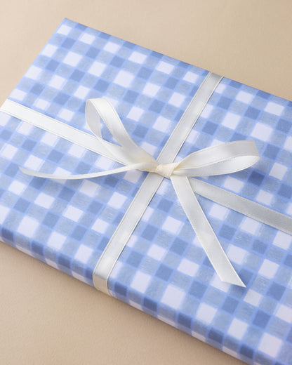 Blue Gingham Wrapping Paper