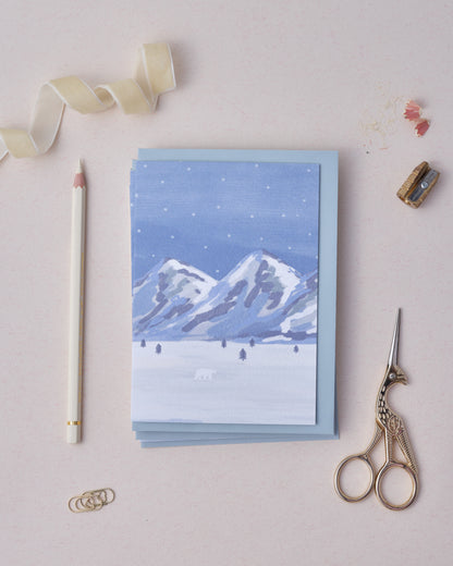 Mountain Polar Bear Christmas Card