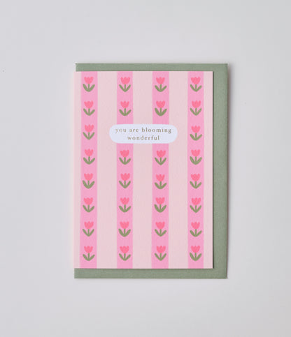 Blooming Wonderful Tulips Greetings Card