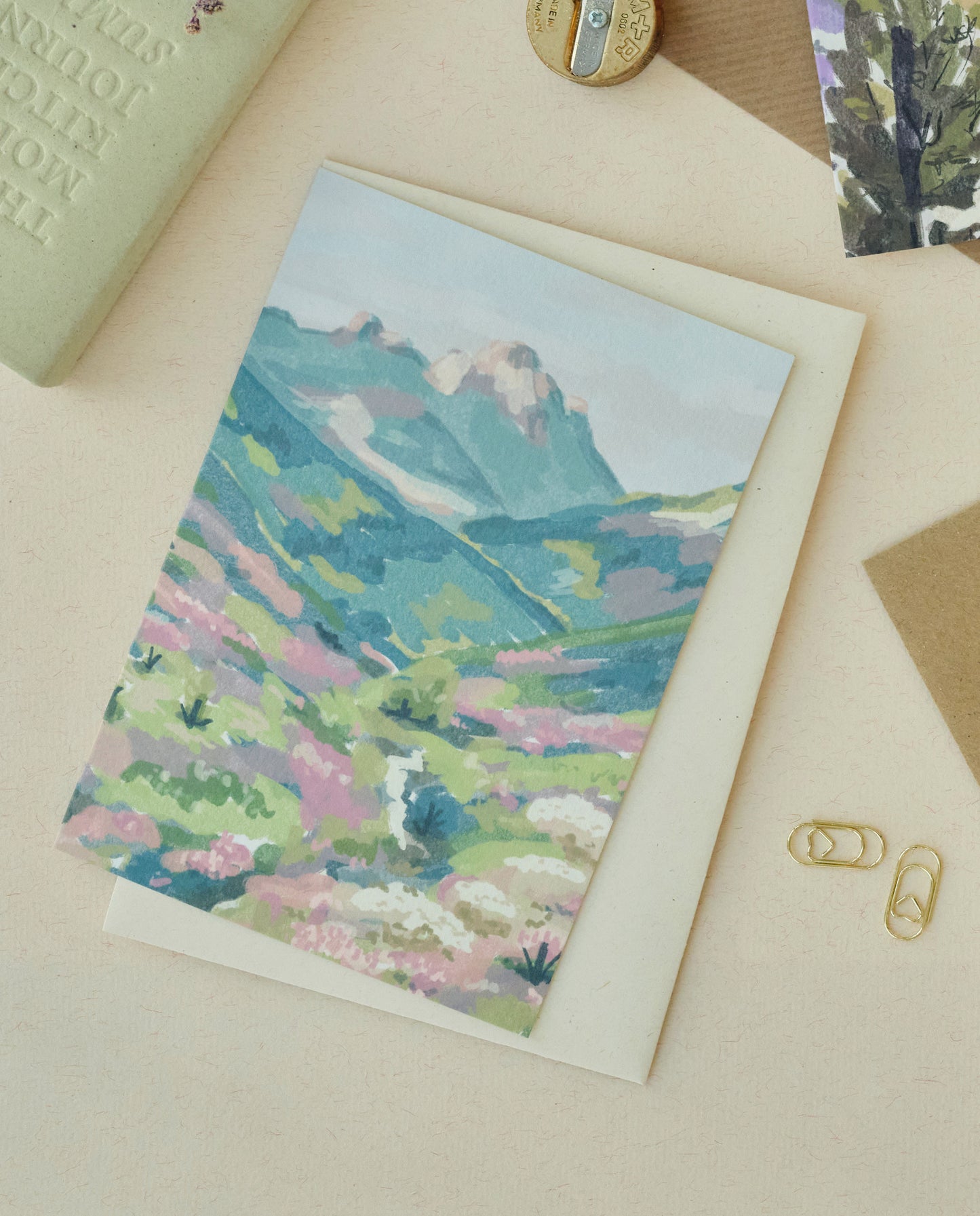 Pastel Mountains Greetings Card