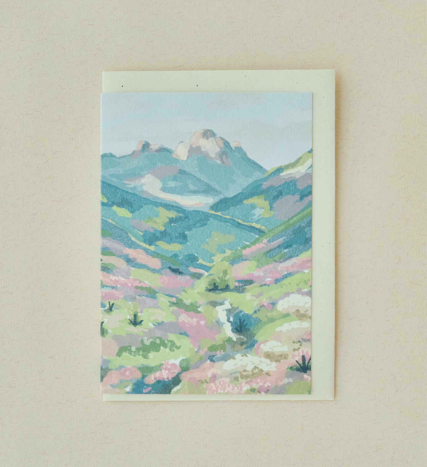 Pastel Mountains Greetings Card