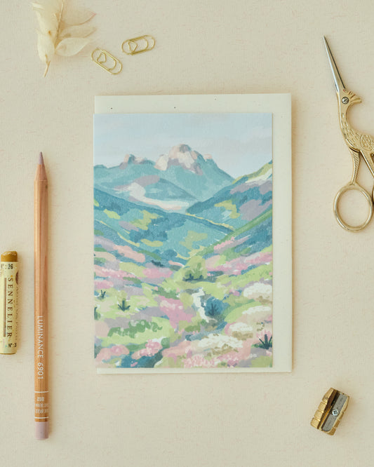 Pastel Mountains Greetings Card