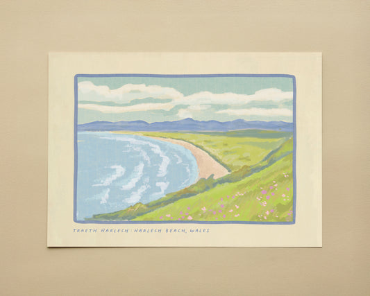Traeth Harlech Beach, Wales Art Print