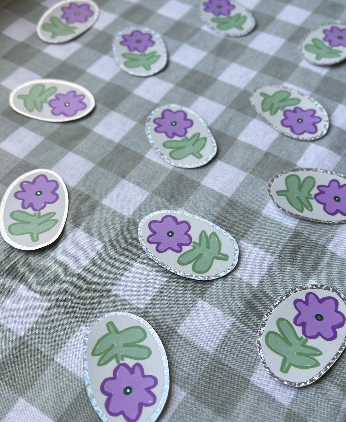 Purple Flower Holographic Sticker